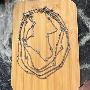 LOIS HILL 925 Sterling Silver 5-Strand Necklace